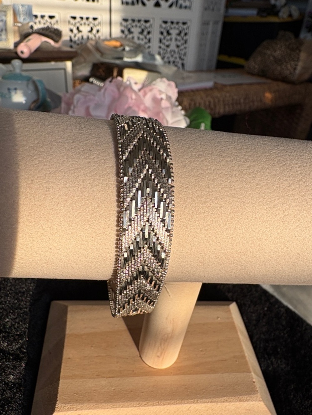 Private Silver Collection Chevron Pure  Silver Bracelet made in Italy $ Firm